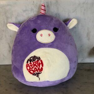 SQUISHMALLOWS Astrid the Purple Unicorn Happy Birthday to You 8" RARE